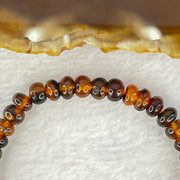 Natural Dark Brownish Yellow Medicine Amber Beads Bracelet 天然抚顺药珀手链 4.30g 15cm 6.5mm 42 Beads - Huangs Jadeite and Jewelry Pte Ltd