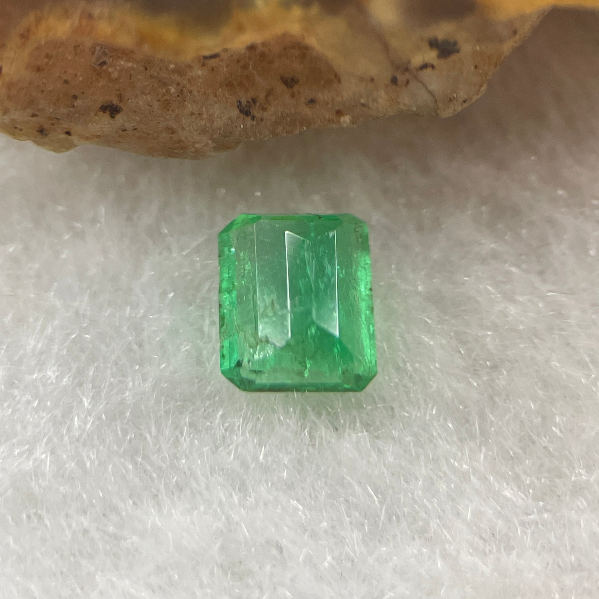 Natural Colombia Green Emerald (Beryl) Cut-Cornered Rectangular step cut 0.60ct 5.6 by 4.9 by 2.9mm - Huangs Jadeite and Jewelry Pte Ltd