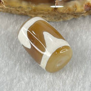 Natural Powerful Tibetan Old Oily Agate Tiger Tooth Daluo Dzi Bead Heavenly Master (Tian Zhu) 虎呀天诛 3.27g 15.7 by 10.8mm - Huangs Jadeite and Jewelry Pte Ltd