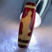 Natural Powerful Tibetan Old Oily Red and Yellowish White Agate Guan Yin Dzi Bead Heavenly Master (Tian Zhu) 观音天诛 8.83g 38.7 by 12.2mm - Huangs Jadeite and Jewelry Pte Ltd