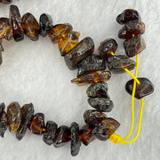 Natural Blood and Yellow Amber Beads Irregular Bracelet 39.81g 80cm 14.4 by 8.3 by 4.4mm to 7.8 by 7.7 by 4.9mm 95pcs - Huangs Jadeite and Jewelry Pte Ltd