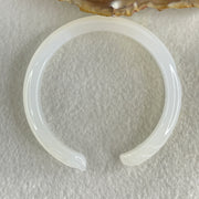 Natural White Agate Fox Bange Internal Dimeter 58.6mm 30.60g 10.9 by 8.9mm - Huangs Jadeite and Jewelry Pte Ltd