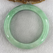 Certified Natural Type A Light Apple Green with Emerald Green Fluorite Piao Hua Jadeite Bangle 75.87g Internal Diameter 58.0mm 13.5 by 10.0mm ( Slight Internal Line) - Huangs Jadeite and Jewelry Pte Ltd