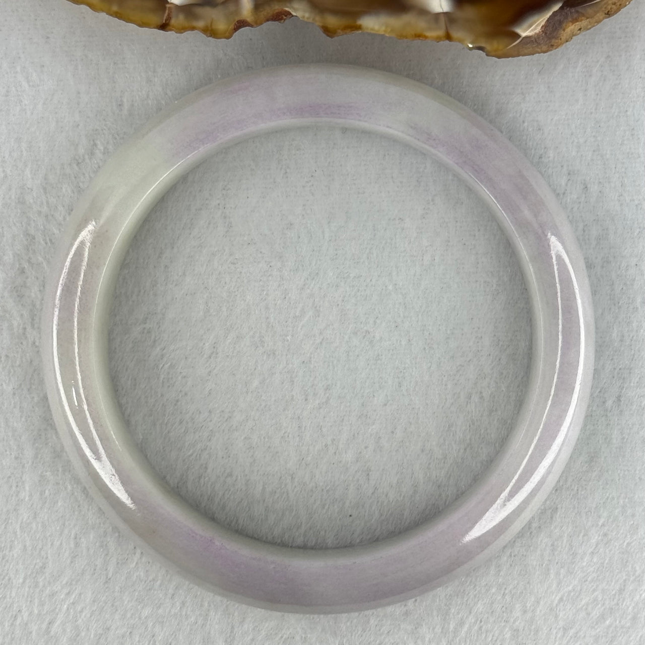 Type A Light Lavender with Slight Light Green Jadeite Bangle Internal Diameter 55.9mm 53.17g 12.1 by 8.2mm (Very Slight Internal Lines) - Huangs Jadeite and Jewelry Pte Ltd