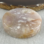 Natural Pink Flower Agate Set Bangle 104.16g Inner Diameter 56.0mm 10.8 by 5.2mm (Very Very Slight External Rough) - Huangs Jadeite and Jewelry Pte Ltd