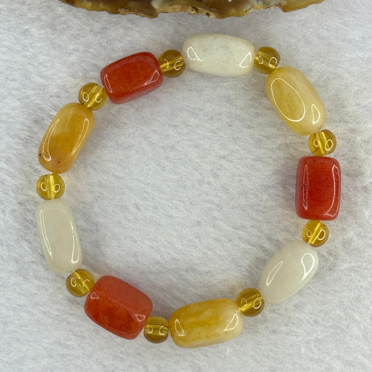 Natural Xinjiang golden silk jade square long bone bead bracelet handmade jade Yadan Gobi color jade bracelet ethnic style 天然新疆金丝玉四方长骨头珠手链手工玉石雅丹戈壁彩玉手串民族风 25.37g 9.5 mm 9 Beads - Huangs Jadeite and Jewelry Pte Ltd
