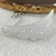 Type A Semi Icy Faint Lavender Jadeite Flower Charm in S925 Sliver Bracelets 13.70g 53.0 by 12.8 by 13.5mm - Huangs Jadeite and Jewelry Pte Ltd