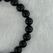 Natural Black Amber Beads Bracelet 6.94g 15cm 8.8mm 23 Beads - Huangs Jadeite and Jewelry Pte Ltd