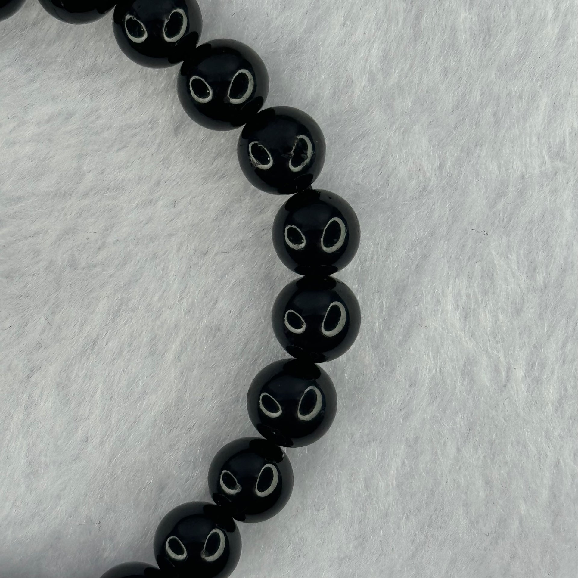 Natural Black Amber Beads Bracelet 6.94g 15cm 8.8mm 23 Beads - Huangs Jadeite and Jewelry Pte Ltd