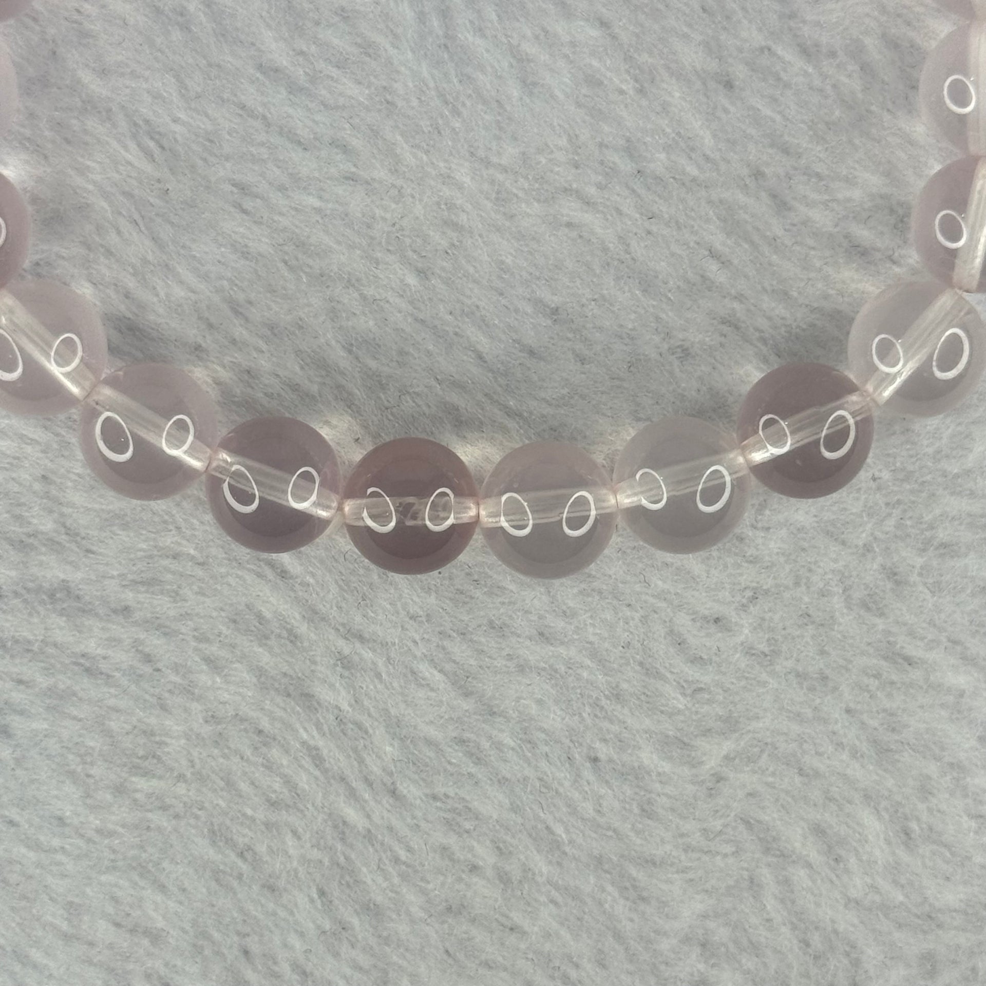 Natural Rose Quartz Beads Bracelet 天然玫瑰石英珠手链 24.05g 17cm 9.3mm 22 Beads - Huangs Jadeite and Jewelry Pte Ltd