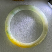 Type A Light Green with Yellow and Blueish Green Patches Jadeite Bangle Internal Diameter 52.0mm 32.14g 7.9 by 8.0mm (Slight Internal Lines) - Huangs Jadeite and Jewelry Pte Ltd