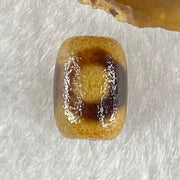 Natural Powerful Tibetan Old Oily Agate 3 Eyes Dzi Bead Heavenly Master (Tian Zhu) 三眼天诛 1.43g 12.0 by 8.6mm - Huangs Jadeite and Jewelry Pte Ltd