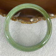 Type A Natural Jelly Green with Brownish Piao Hua Jadeite Bangle 49.14g Inner Diameter 57.2mm 13.1 by 7.3mm (Close to Perfect) - Huangs Jadeite and Jewelry Pte Ltd