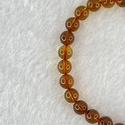 Natural Purple Amber Beads Bracelet 天然紫蜜琥珀手链 4.28g 15.5cm 6.6mm 28 Beads - Huangs Jadeite and Jewelry Pte Ltd