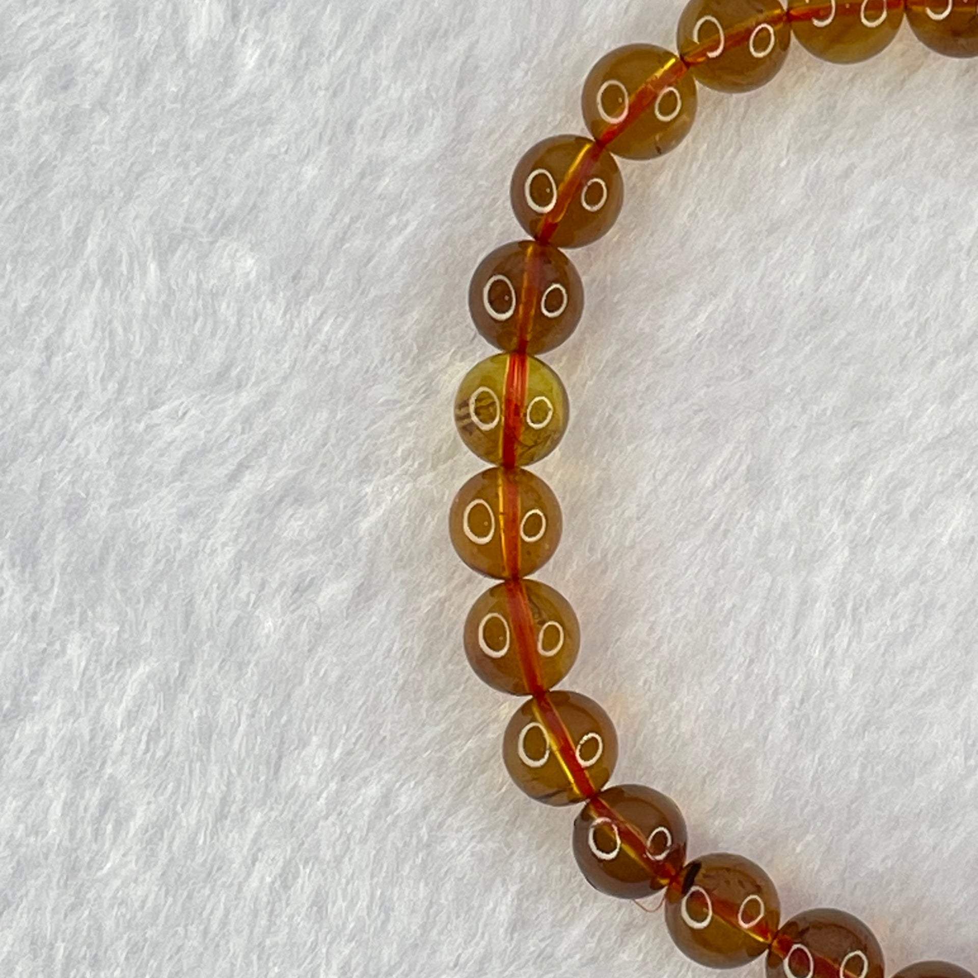 Natural Purple Amber Beads Bracelet 天然紫蜜琥珀手链 4.28g 15.5cm 6.6mm 28 Beads - Huangs Jadeite and Jewelry Pte Ltd