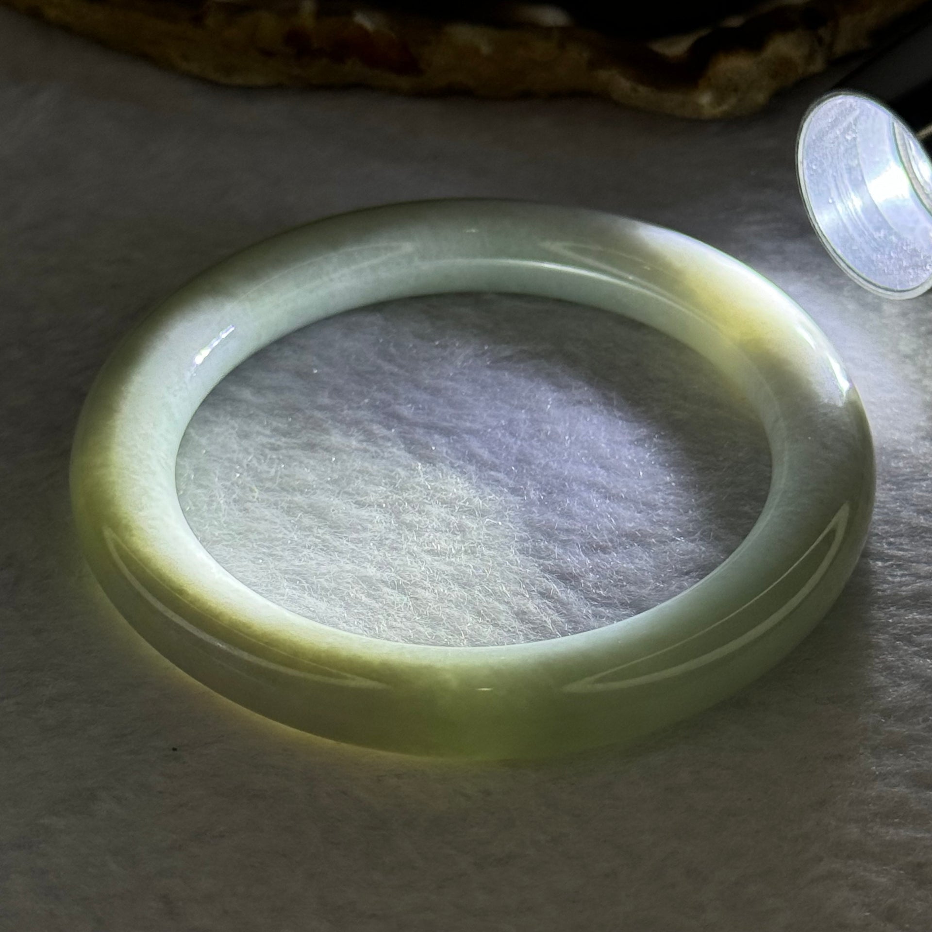 Type A Sky Blue Jadeite Bangle 36.84g Internal Diameter 51.0mm  8.5 by 9.1mm (Slight Internal Line) - Huangs Jadeite and Jewelry Pte Ltd