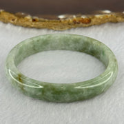 Type A Light with Apple Green Jadeite Bangle 33.24g Internal Diameter 54.3mm 11.5 by 6.4mm (Very Slight External Rough) - Huangs Jadeite and Jewelry Pte Ltd
