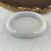 Natural Type A Light Lavender Light Green Jadeite Oval Bangle 30.82g Inner Diameter 54.5mm 11.5 by 6.4mm (Slight External Line) - Huangs Jadeite and Jewelry Pte Ltd