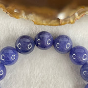 Good Grade Natural Blue Tanzanite Beads Bracelet 45.98g 15.5cm 11.8mm 17 Beads - Huangs Jadeite and Jewelry Pte Ltd