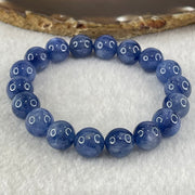 Natural Blue Kyanite Beads Bracelet 39.27g 15.5cm 10.8mm 18 Beads - Huangs Jadeite and Jewelry Pte Ltd