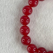 Natural Red Agate Beads Bracelet 28.08g 15.5cm 10.3mm 19 Beads - Huangs Jadeite and Jewelry Pte Ltd