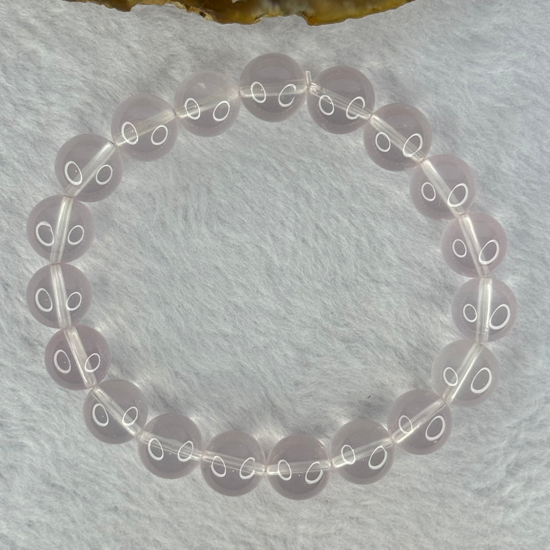 Natural Rose Quartz Beads Bracelet 天然玫瑰石英珠手链 31.96g 17.5cm 10.9mm 19 Beads - Huangs Jadeite and Jewelry Pte Ltd