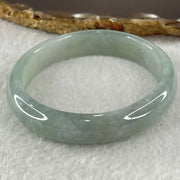 Type A Jelly Light Blueish Green Faint Lavender Jadeite Oval Bangle 36.71g Internal Diameter 54.4mm 11.8 by 6.7mm (Close to Perfect) - Huangs Jadeite and Jewelry Pte Ltd