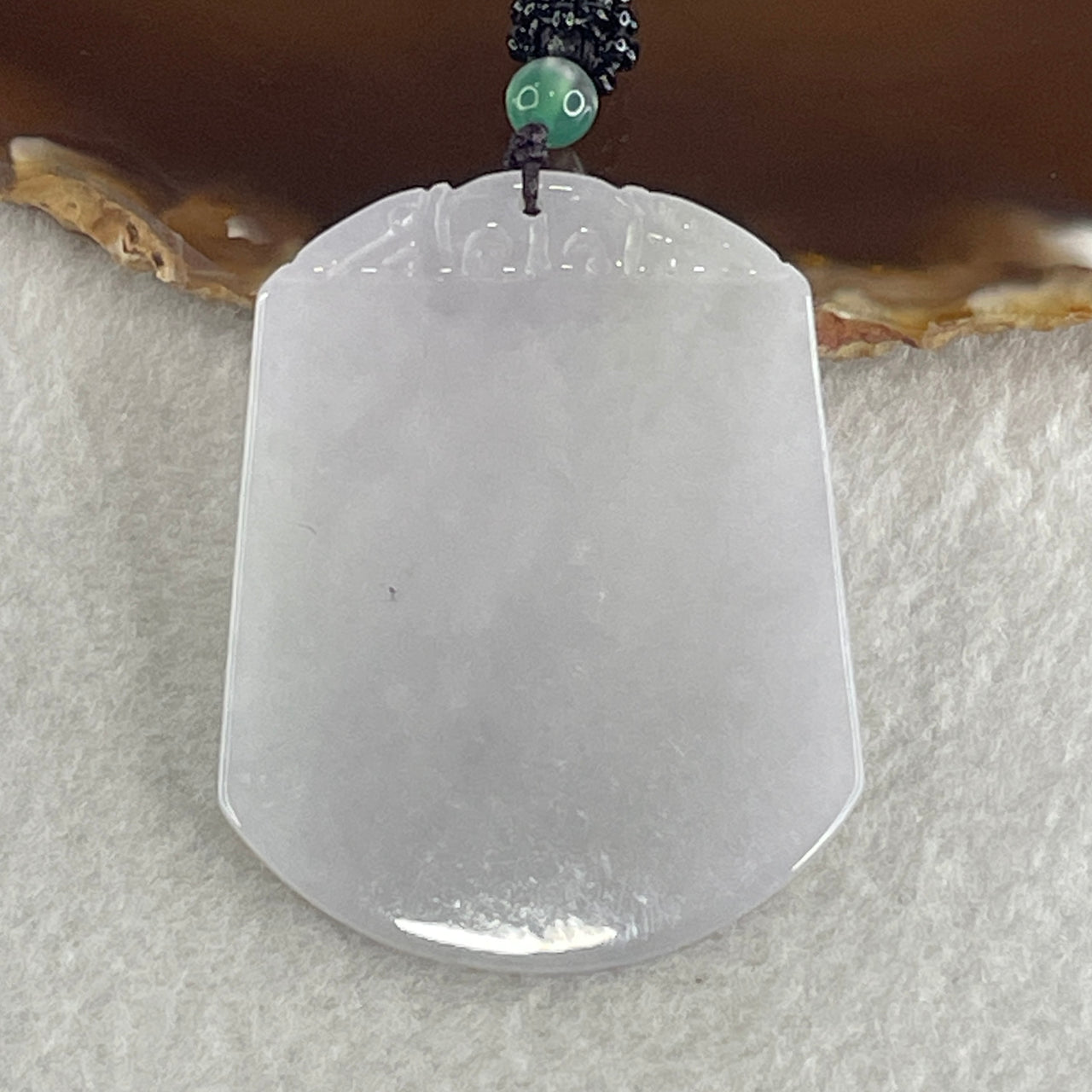 Natural Type A Lavender Jadeite Wu Shi Pai Pendant 26.80g 53.4 by 42.1 by 3.8mm - Huangs Jadeite and Jewelry Pte Ltd