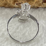 Type A Glassy Colourless Jadeite Cat with Diamonds in 18K Whitre Gold 2.04g Teardrop 6.8 by 4.5 by 2.0mm US6.8 HK15 - Huangs Jadeite and Jewelry Pte Ltd