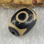 Natural Powerful Tibetan Old Oily Agate 3 Eyes Dzi Bead Heavenly Master (Tian Zhu) 三眼天诛 2.16g 13.7 by 10.4mm - Huangs Jadeite and Jewelry Pte Ltd