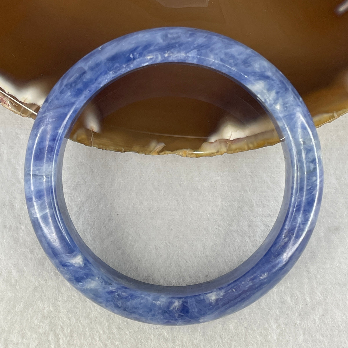 Natural Blue Kyanite Bangle | (54.39g | 53.0mm Inner Diameter | 13.0x8.1mm | Slight Internal Line | Synergy, High-Vibration Alignment, Clear Communication & Intuitive Focus)