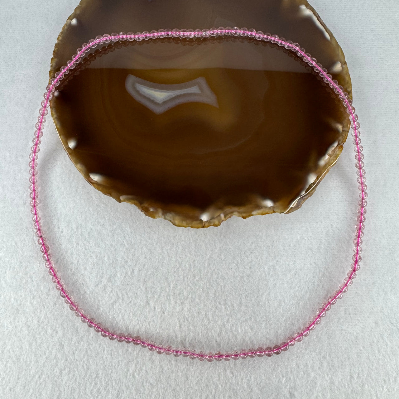 Good Grade Natural Pink Tourmaline Beads Necklace | 4.4mm Rose Radiance Heart Amulet (14.75g | 54cm Length | 135 Beads)