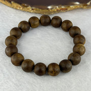 Natural China Hainan Agarwood Beads Bracelet 中国海南沉香木手链（Half Sinking) 10.67g 18cm 12.8mm 17 Beads - Huangs Jadeite and Jewelry Pte Ltd
