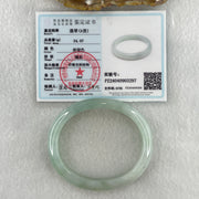 Natural Type A Jelly Full Light Green Jadeite Oval Bangle 34.07g Inner Diameter 53.8mm 10.2 by 7.4mm (Very Slight Internal Lines) - Huangs Jadeite and Jewelry Pte Ltd