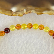 Natural Mixed Color Amber Beads Bracelet 2.50g 16.5cm 5.1mm 38 Beads - Huangs Jadeite and Jewelry Pte Ltd