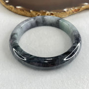 Type A Wuji Grey with Green Jadeite Bangle 61.58g Inner Diameter 56.4mm 12.6 by 8.8mm (Close to Perfect) - Huangs Jadeite and Jewelry Pte Ltd