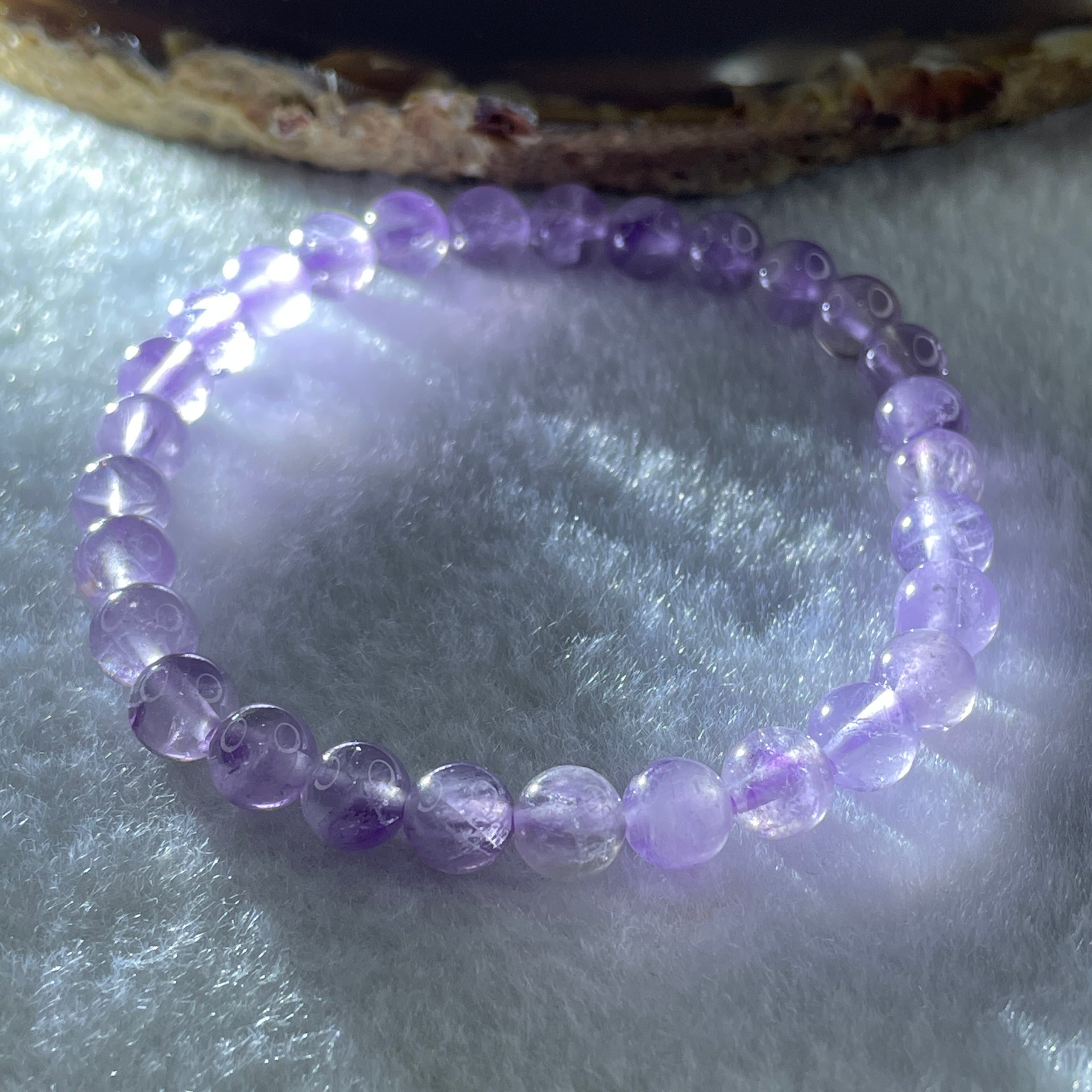 Natural Amethyst Quartz Beads Bracelet 9.62g 15cm 6.3mm 29 Beads - Huangs Jadeite and Jewelry Pte Ltd