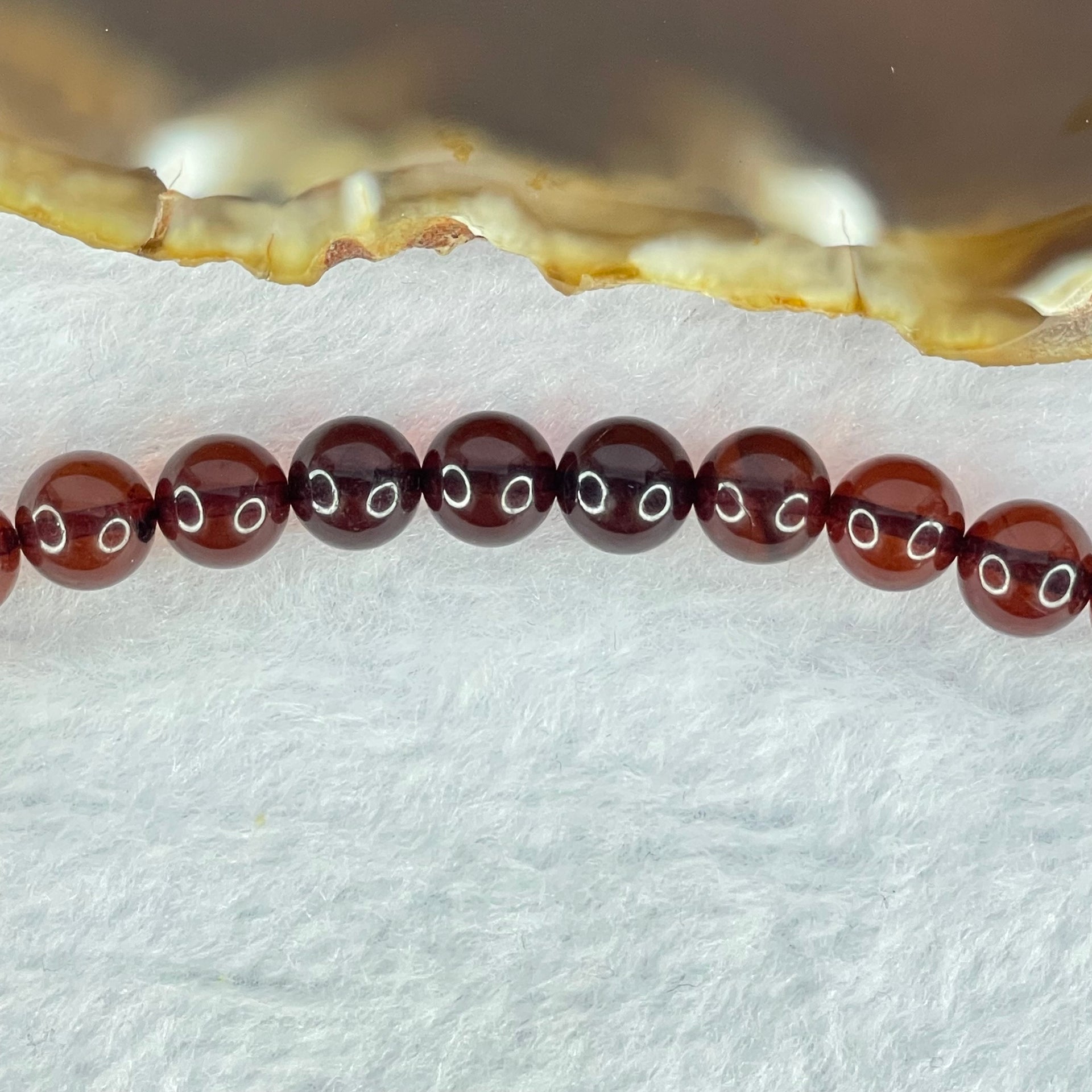 Natural Mixed Color Amber Beads Elastic Necklaces 6.71g 58cm 4.9mm 117 Beads - Huangs Jadeite and Jewelry Pte Ltd