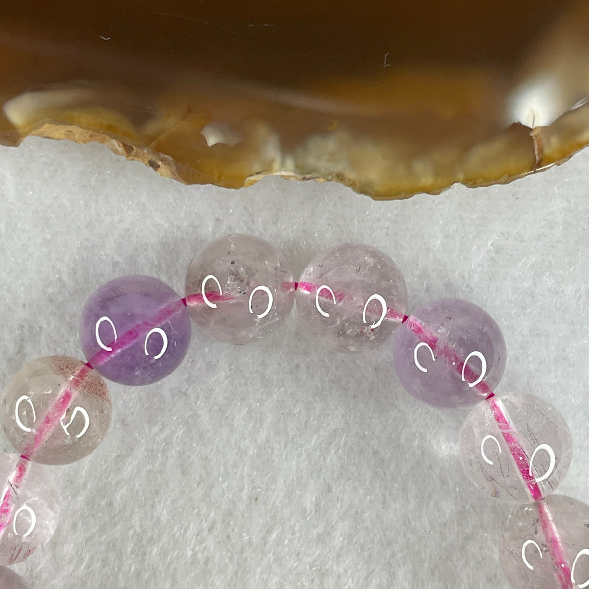 Certified Entry-Grade Natural Super 7 Crystal Beads Bracelet | Substantial Bold-Strand Silhouette | Authentic Sacred Seven Multi-Mineral Inclusions Quartz Spiritual Catalyst & Auric Shield Bracelet (25.07g | 16cm Length | 9.8mm | 20 Beads)