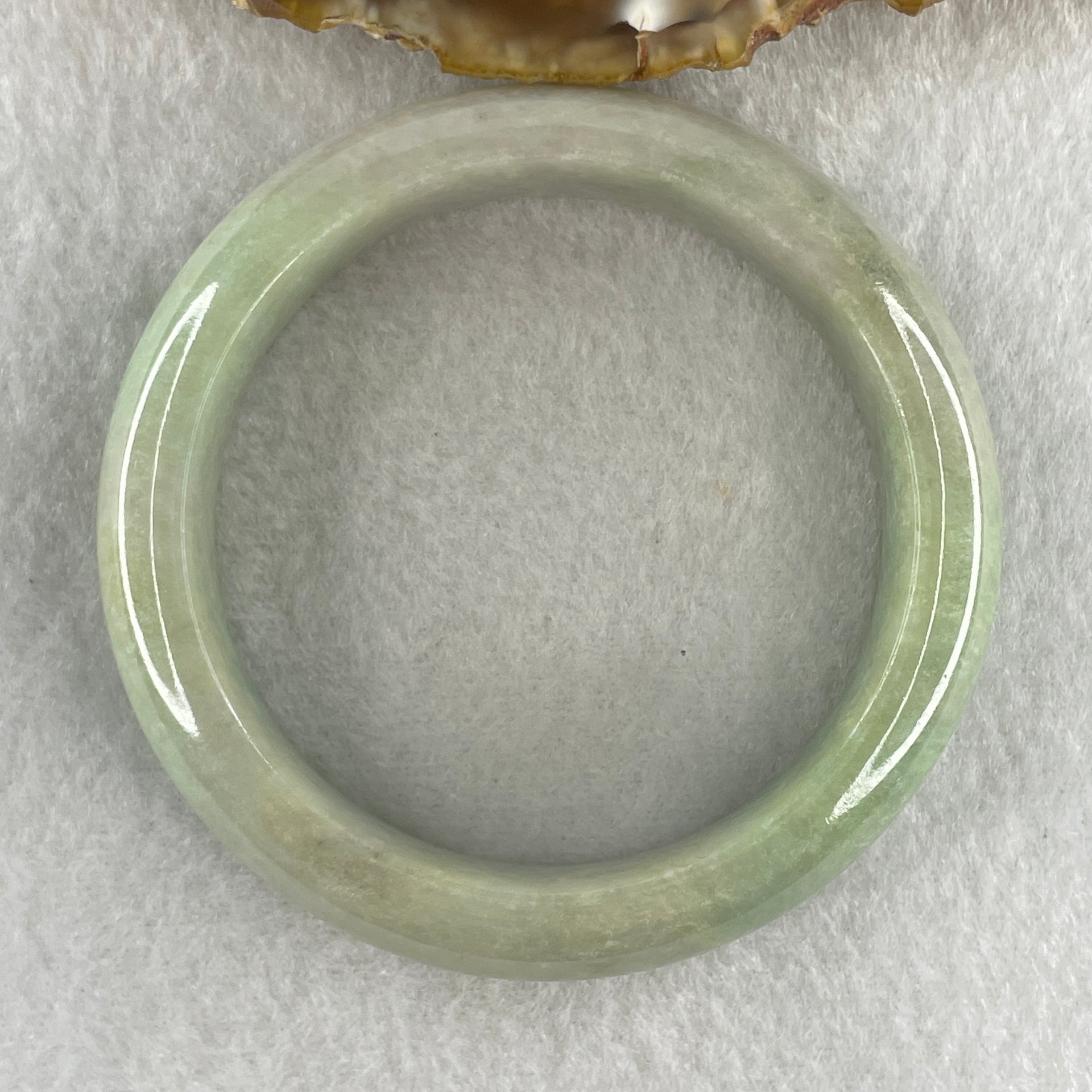 Natural Type A Light Green Jadeite Bangle 60.68g Inner Diameter 52.8mm 14.1 by 9.3mm (Very Very Slight Internal Lines) - Huangs Jadeite and Jewelry Pte Ltd