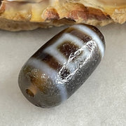 Natural Powerful Tibetan Old Oily Agate Sky Door Serenity 1 Eye Dzi Bead Heavenly Master (Tian Zhu) 一眼天诛 3.43g 18.8 by 10.6mm - Huangs Jadeite and Jewelry Pte Ltd