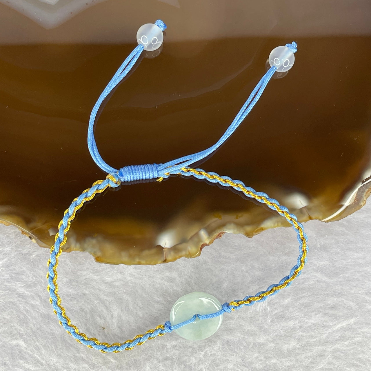 Type A Green Jadeite Ping An Kou Donut Bracelet 2.01g 12.9 by 2.6 mm - Huangs Jadeite and Jewelry Pte Ltd