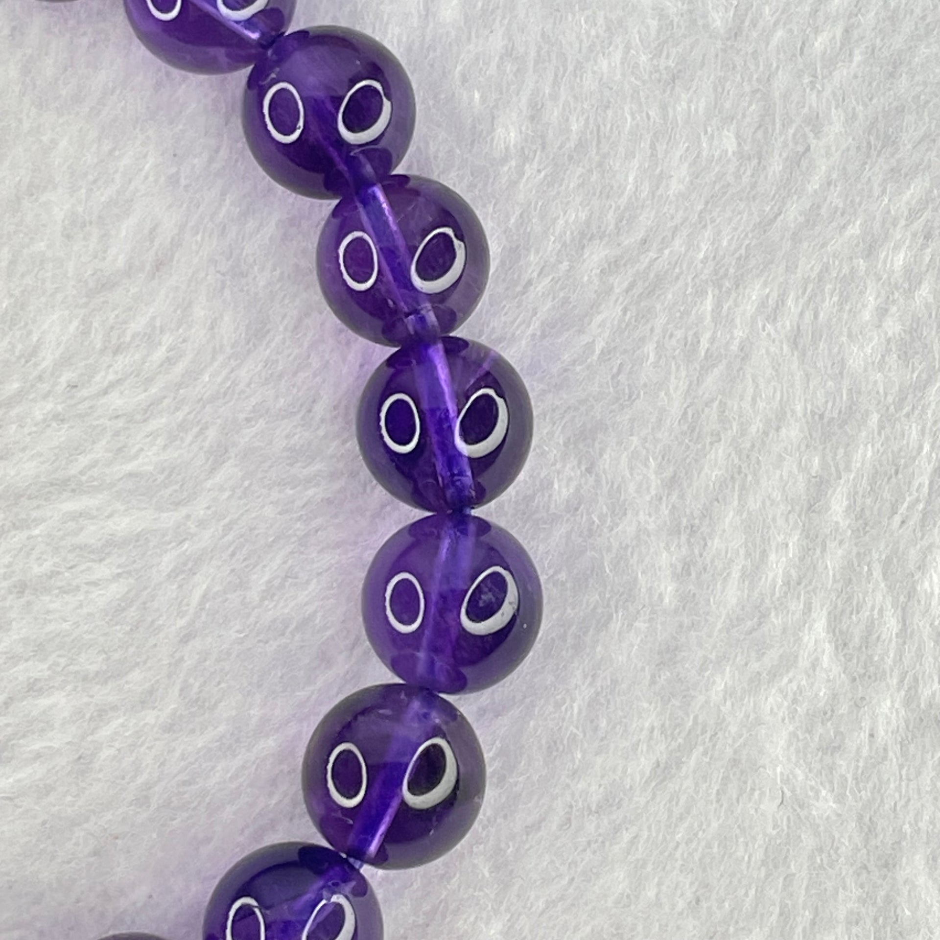 Very Good Grade Natural Amethyst Bracelet 23.59g 17cm 9.3mm 22 Beads - Huangs Jadeite and Jewelry Pte Ltd
