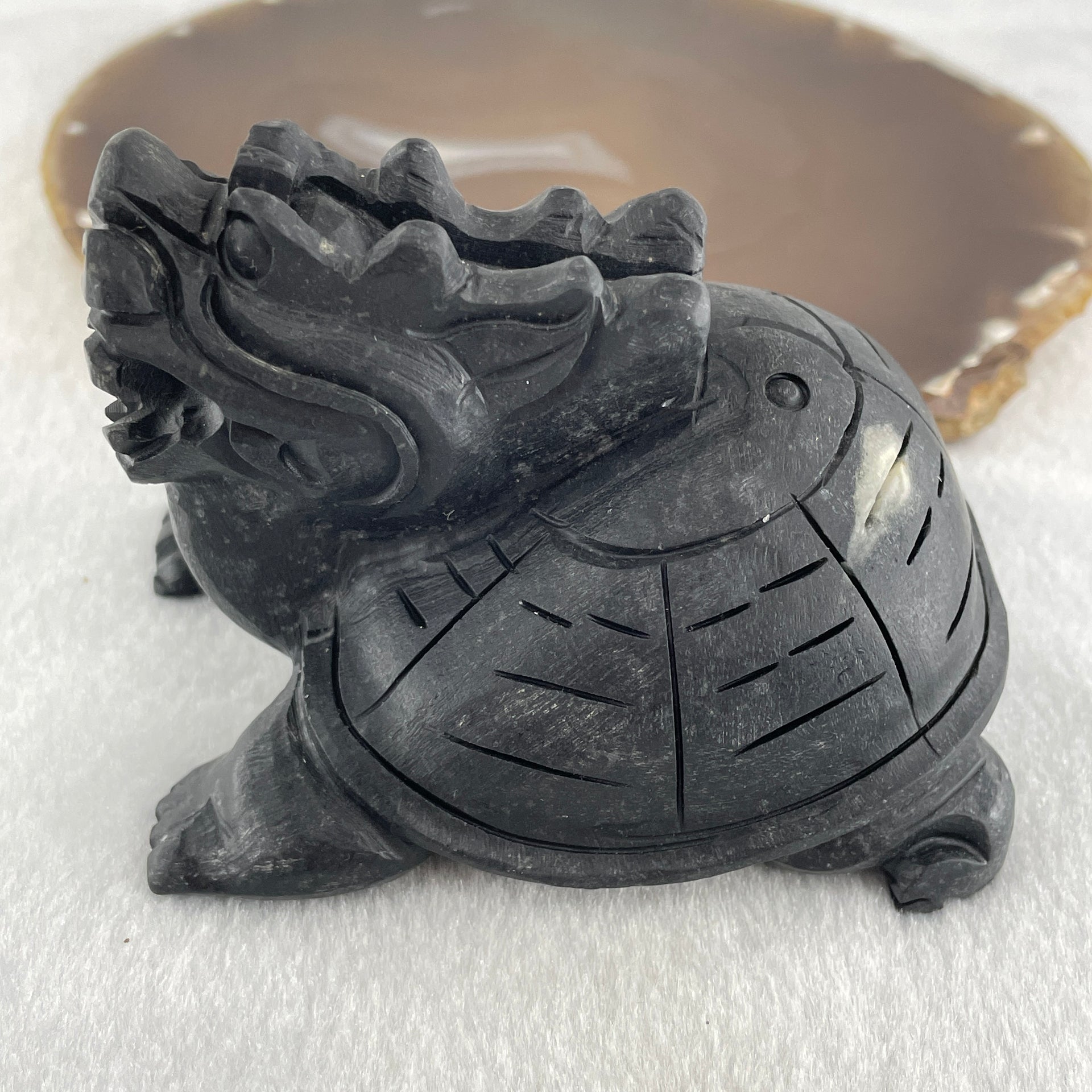 Rare Natural Tibetan Meteorite Tektite Dragon Turtle Display 392.0g 91.0 by 65.4 by 66.5mm - Huangs Jadeite and Jewelry Pte Ltd
