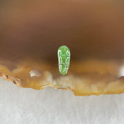 Type A Old Mine Full Green Jadeite Peapod Charm Stone For Setting 0.12g 8.8 by 3.5 by 1.5mm - Huangs Jadeite and Jewelry Pte Ltd