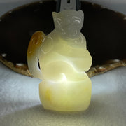 Type A Light Green with Brown Patches Jadeite Monkey Pendant 89.93g 77.0 by 47.9 by 17.1mm - Huangs Jadeite and Jewelry Pte Ltd