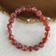 Good Grade Natural Red Ferruginous Quartz Beads Bracelet 22.47g 15.5cm 9.2mm 21 Beads - Huangs Jadeite and Jewelry Pte Ltd