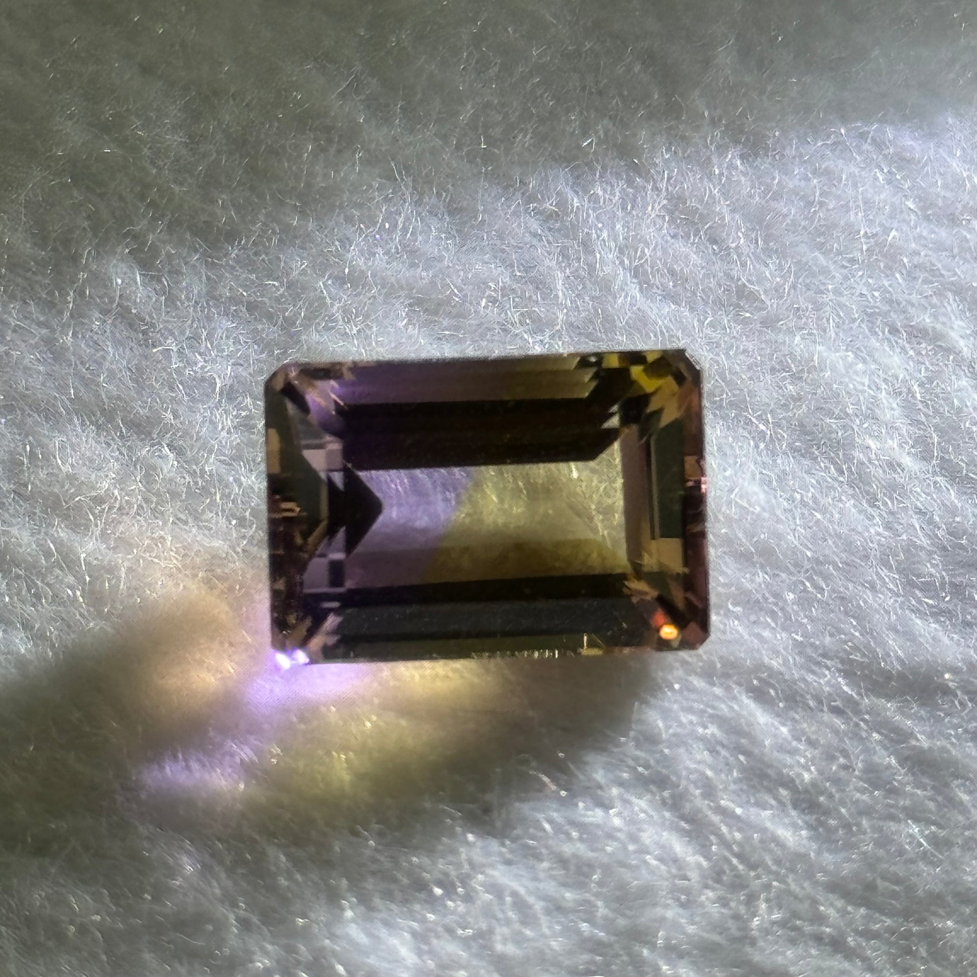 Natural Faceted Ametrine Parallelogram Shape 9.38ct 15.4 by 10.7 by 7.7mm - Huangs Jadeite and Jewelry Pte Ltd