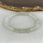 Type A Semi Icy Light Blueish Green Jadeite Oval Bangle 18.74g Internal Diameter 52.4mm 6.1 by 6.8mm (Close to Perfect) - Huangs Jadeite and Jewelry Pte Ltd