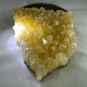 Natural Yellowish White Calcite Rough with Wooden Stand 1,246.2g 170.0 by 92.6 by 200.0mm - Huangs Jadeite and Jewelry Pte Ltd